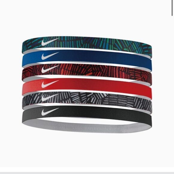 Nike Printed Headbands Assorted 6PK and Nike black tie wrap - Picture 1 of 2